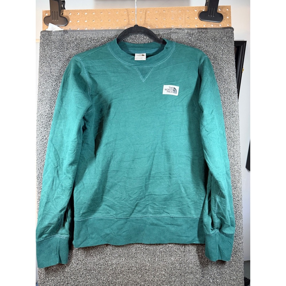 The North Face Sweatshirt Womens XS Green Heritage Patch Crewneck Pullover